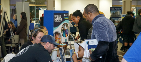 Several booths from RTC Career Fair