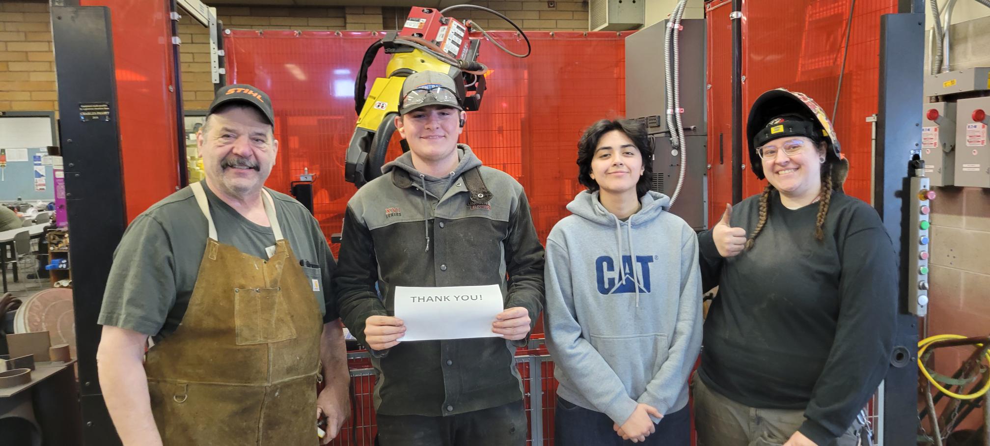 Mason Nelson and Vanessa Garcia in RTC's Welding Program