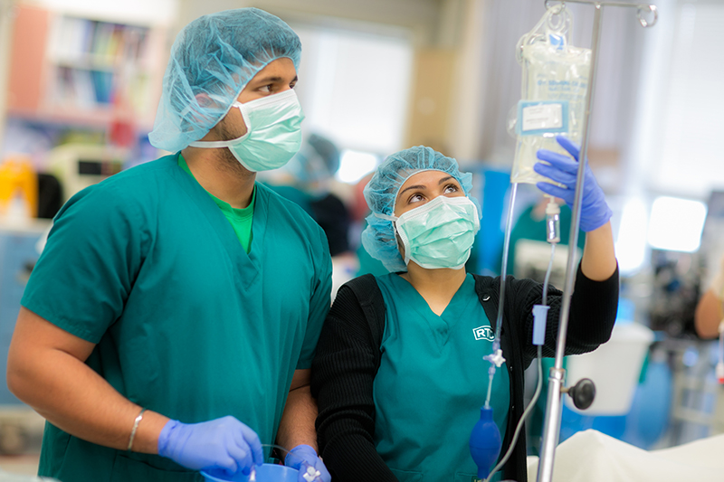 Photo of two healthcare students.