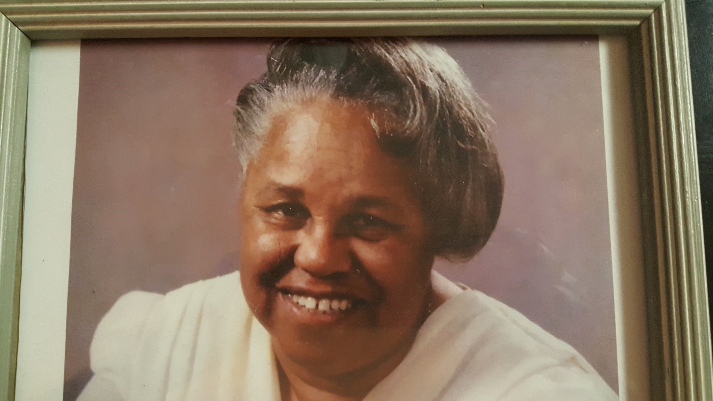Headshot of Jackie Terrell Headshot of Jackie Terrell smiling in her latter years