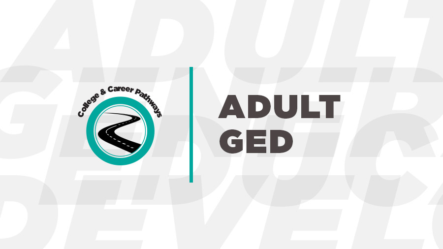 Text in photo says Adult GED, CCP logo to the left