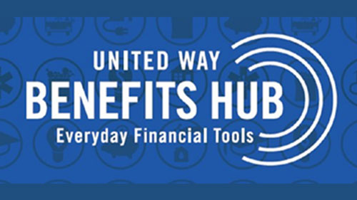 United Way Benefits Hub logo, below it says Everyday Financial Tools