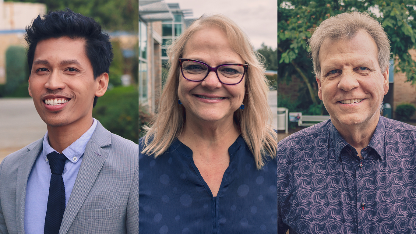 three-column photo collage with RTC team; from the left, Evyson Beasley, Katherine Hansen, and Ken Vensel.