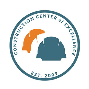 The Construction Center of Excellence logo featuring the words Construction Center of Excellence in green.