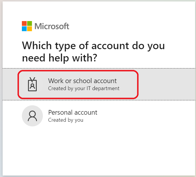 Which type of account do you need help with?