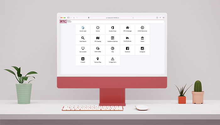desktop computer with the ctcLink page open 