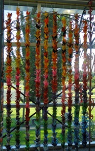 Origami Cranes and Iron Sculpture