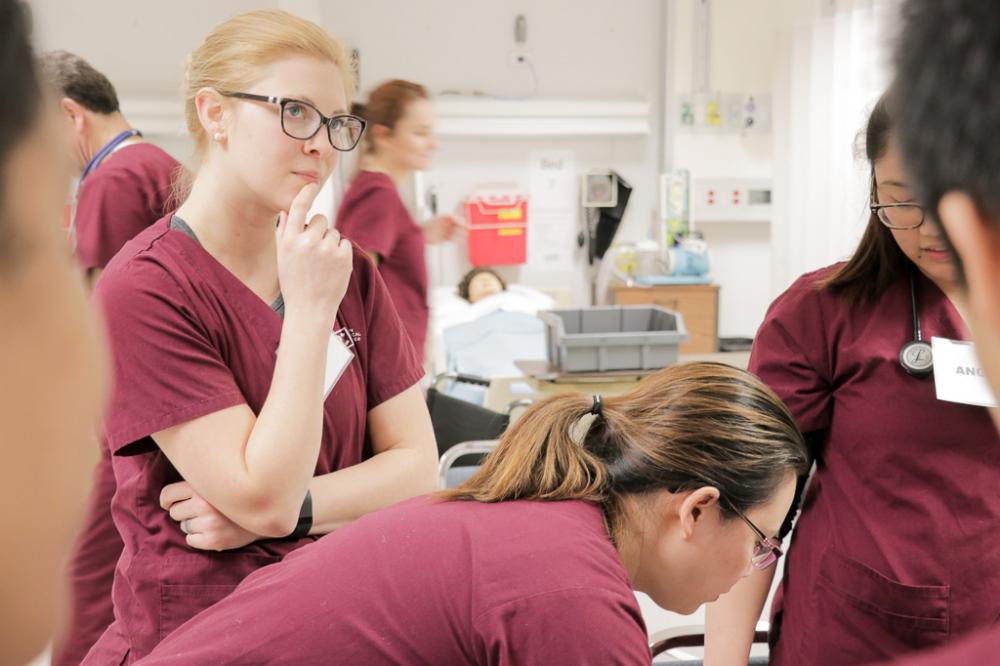 Registered nurse students working